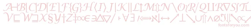 Fonte Machadomathsymbolssk – fontes rosa em um fundo branco