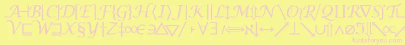 Machadomathsymbolssk Font – Pink Fonts on Yellow Background