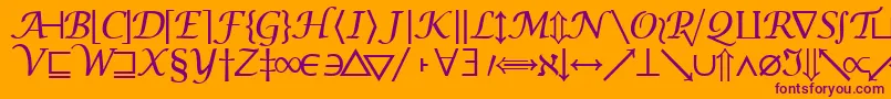 Machadomathsymbolssk Font – Purple Fonts on Orange Background