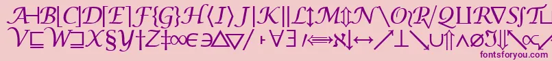 フォントMachadomathsymbolssk – ピンクの背景に紫のフォント