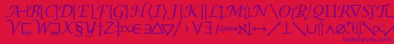 Machadomathsymbolssk Font – Purple Fonts on Red Background