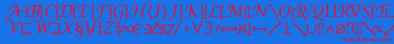Machadomathsymbolssk Font – Red Fonts on Blue Background