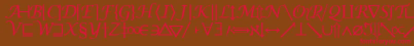 Machadomathsymbolssk Font – Red Fonts on Brown Background
