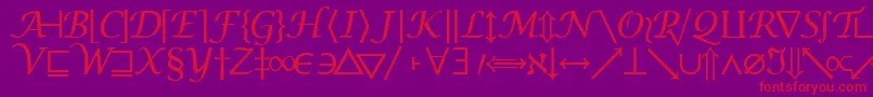 フォントMachadomathsymbolssk – 紫の背景に赤い文字