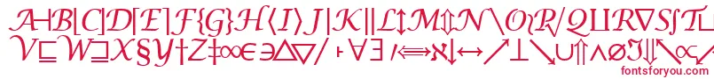 Machadomathsymbolssk-Schriftart – Rote Schriften auf weißem Hintergrund