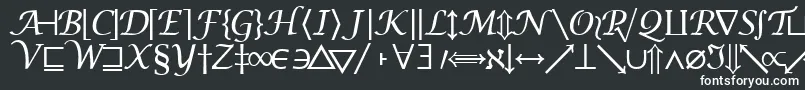 フォントMachadomathsymbolssk – 黒い背景に白い文字