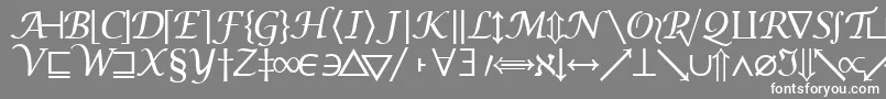 Шрифт Machadomathsymbolssk – белые шрифты на сером фоне