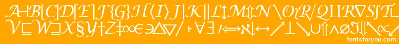 Machadomathsymbolssk Font – White Fonts on Orange Background