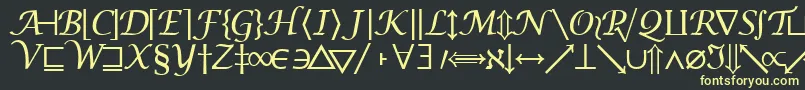 Machadomathsymbolssk Font – Yellow Fonts on Black Background