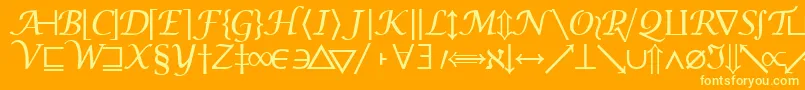 Machadomathsymbolssk Font – Yellow Fonts on Orange Background