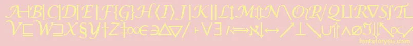 フォントMachadomathsymbolssk – 黄色のフォント、ピンクの背景