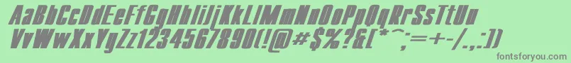 CompactWdBoldItalic Font – Gray Fonts on Green Background