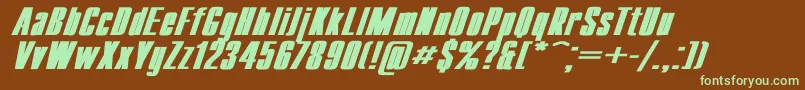 Шрифт CompactWdBoldItalic – зелёные шрифты на коричневом фоне