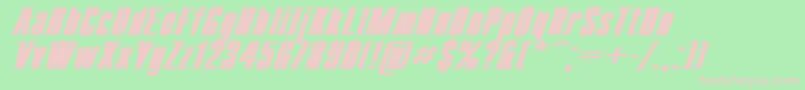 CompactWdBoldItalic-fontti – vaaleanpunaiset fontit vihreällä taustalla