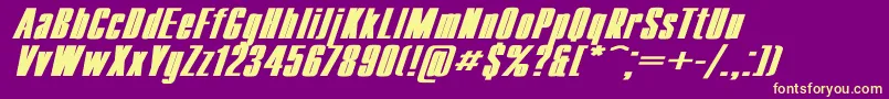 CompactWdBoldItalic Font – Yellow Fonts on Purple Background