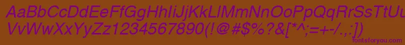 More about HelveticaCyrillicOblique Font HelveticaCyrillicOblique Font – Purple Fonts on Brown Background