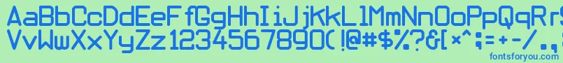 Obliviou Font – Blue Fonts on Green Background
