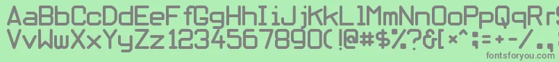 フォントObliviou – 緑の背景に灰色の文字