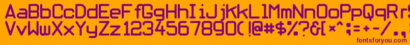 Obliviou-Schriftart – Violette Schriften auf orangefarbenem Hintergrund