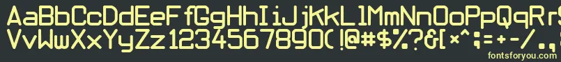 フォントObliviou – 黒い背景に黄色の文字