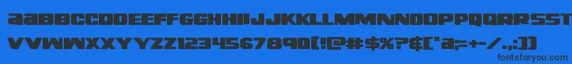 Шрифт Righthandlukeexpand – чёрные шрифты на синем фоне