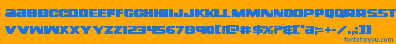 Righthandlukeexpand Font – Blue Fonts on Orange Background