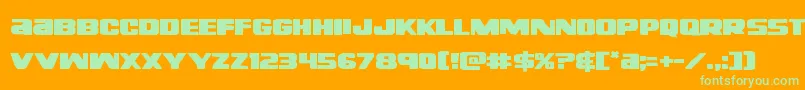 Righthandlukeexpand Font – Green Fonts on Orange Background