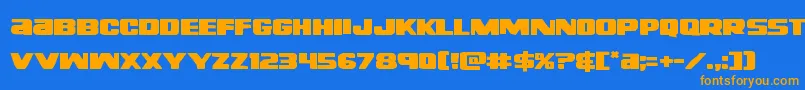 Righthandlukeexpand Font – Orange Fonts on Blue Background