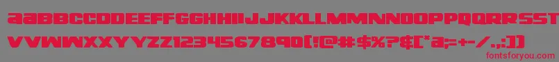 フォントRighthandlukeexpand – 赤い文字の灰色の背景