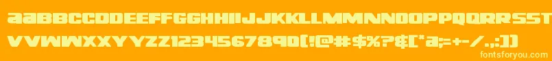 Righthandlukeexpand Font – Yellow Fonts on Orange Background