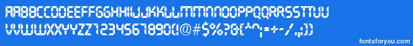Transist Font – White Fonts on Blue Background