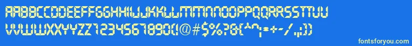 Transist Font – Yellow Fonts on Blue Background