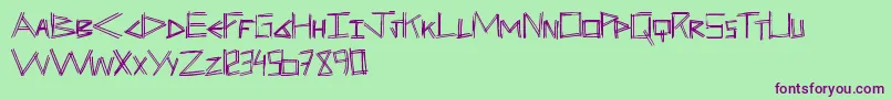 Twostick Font – Purple Fonts on Green Background