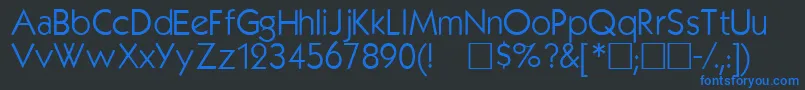 Kabelplain Font – Blue Fonts on Black Background