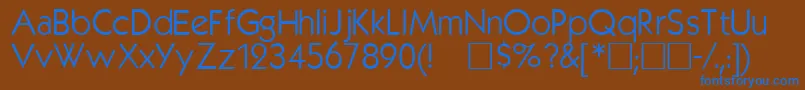Kabelplain Font – Blue Fonts on Brown Background