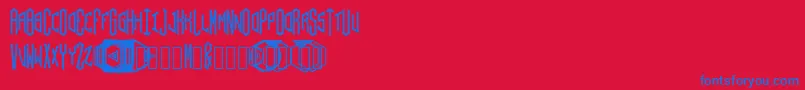 HexOrnate-fontti – siniset fontit punaisella taustalla