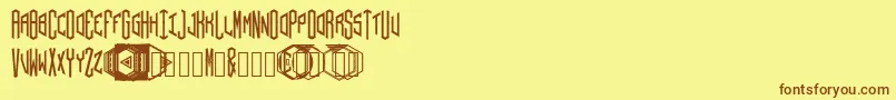 HexOrnate Font – Brown Fonts on Yellow Background