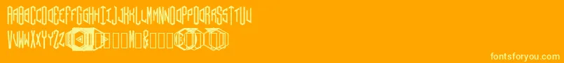 HexOrnate Font – Yellow Fonts on Orange Background