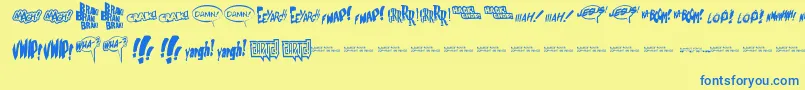 Zartz Font – Blue Fonts on Yellow Background