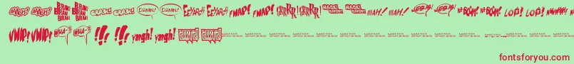 フォントZartz – 赤い文字の緑の背景