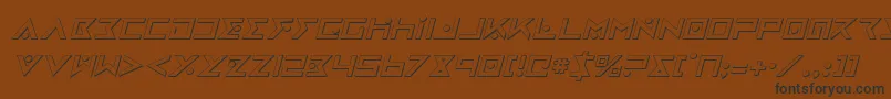 IronCobra3DItalic Font – Black Fonts on Brown Background