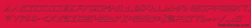 IronCobra3DItalic Font – Black Fonts on Red Background
