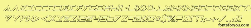 IronCobra3DItalic Font – Black Fonts on Yellow Background