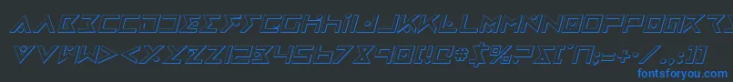 IronCobra3DItalic Font – Blue Fonts on Black Background