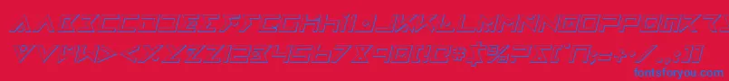 IronCobra3DItalic Font – Blue Fonts on Red Background