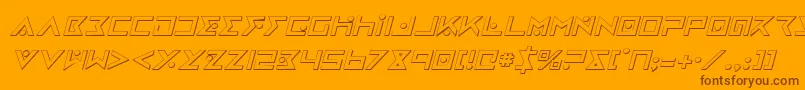 IronCobra3DItalic Font – Brown Fonts on Orange Background