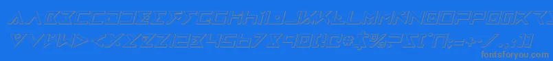 IronCobra3DItalic Font – Gray Fonts on Blue Background