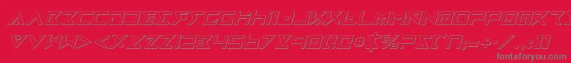 IronCobra3DItalic Font – Gray Fonts on Red Background
