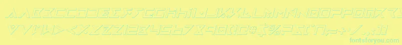 IronCobra3DItalic Font – Green Fonts on Yellow Background