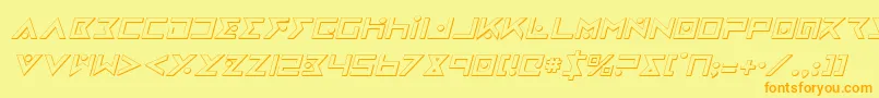 IronCobra3DItalic Font – Orange Fonts on Yellow Background